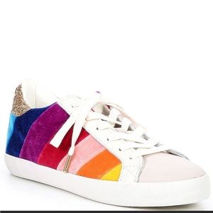 NIB Kurt Geiger Rainbow Velvet Sneakers